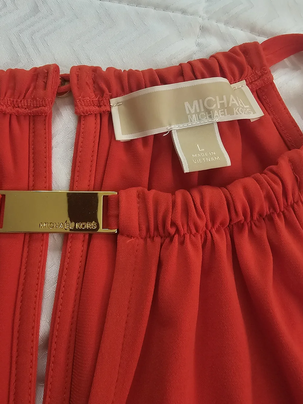 Michael Kors Bright Orange Halter Maxi Dress
